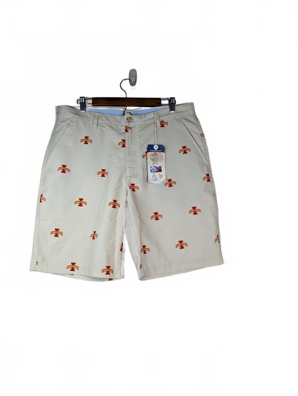 NWT Ovation Iowa State Cyclones Game Changer Khaki Shorts Size 36